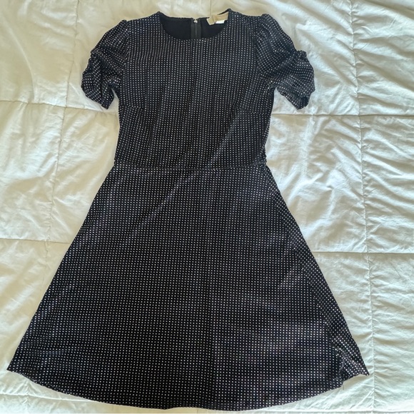 Michael Kors Metallic Silver Dot Mini Dress Petite XS Fits up to Small - Picture 5 of 10